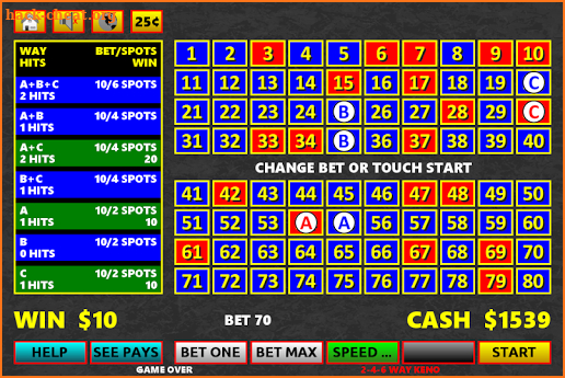 246 Way Keno: Old Style Vegas Casino Lucky Keno screenshot