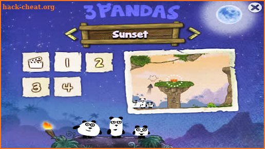 3 Pandas Night Physics Game screenshot