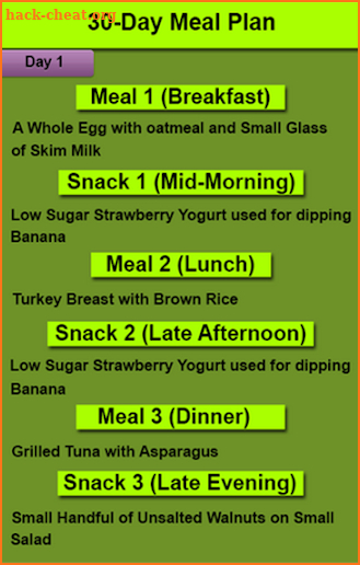 30 Days Weight Loss Meal Plan screenshot