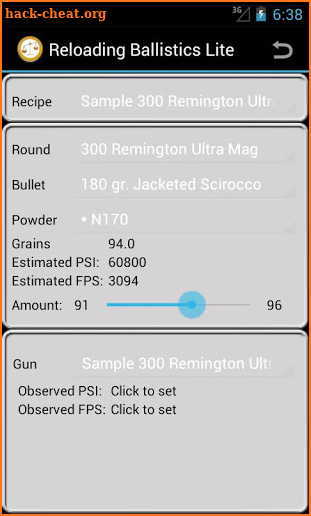 300 Remington U Mag Ballistics Data screenshot