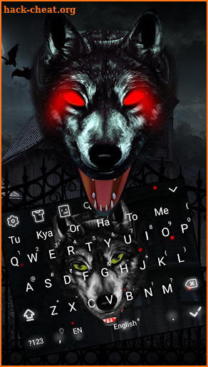 3D Black Ice Wolf Keyboard Theme screenshot