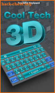 3D Blue Cool Tech Keyboard Theme screenshot