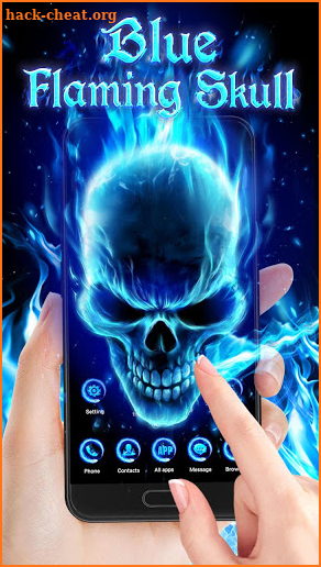 3D Blue Flaming Skull Theme Launcher screenshot