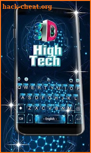 3D Blue High Tech Keyboard Theme screenshot