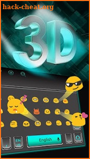 3D Blue Keyboard Theme screenshot