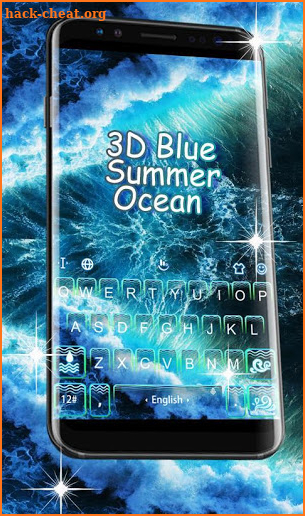 3D Blue Ocean Keyboard Theme screenshot