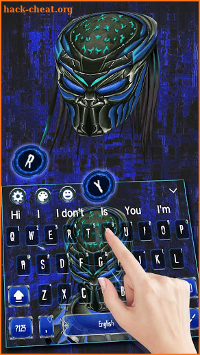 3D Blue Predator Keyboard Theme screenshot