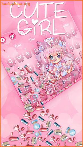 3D Charming Cute Girl Gravity Keyboard Theme👧 screenshot