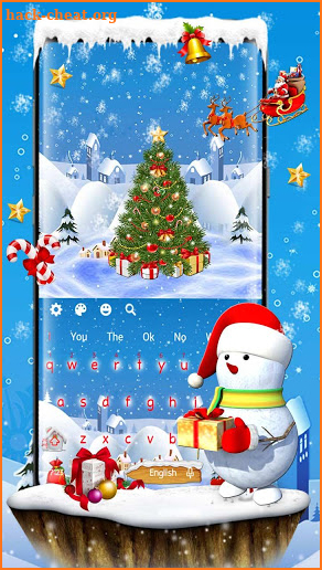 3D Christmas Snowman Keyboard Theme screenshot