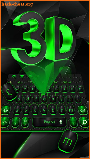 3D Classic Black Green Keyboard screenshot