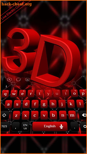 3D Cool Red Electric Current Keyboard Theme screenshot