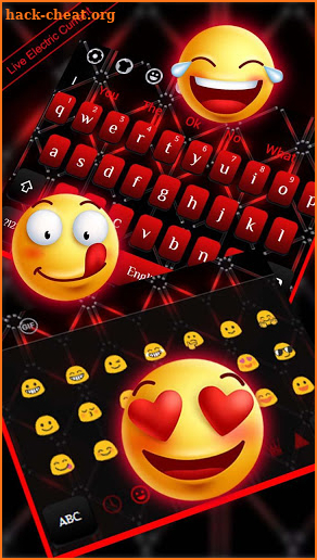 3D Cool Red Electric Current Keyboard Theme screenshot