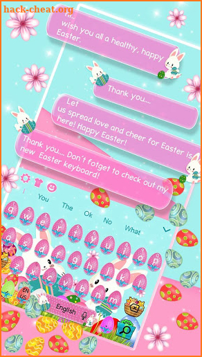 3D Easter Bunny Gravity Keyboard Theme screenshot