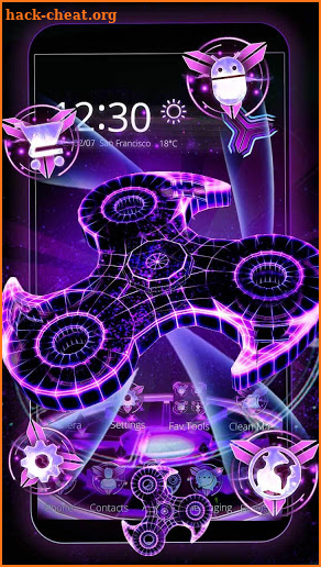 3D Fidget Spinner Neon Hologram Theme screenshot