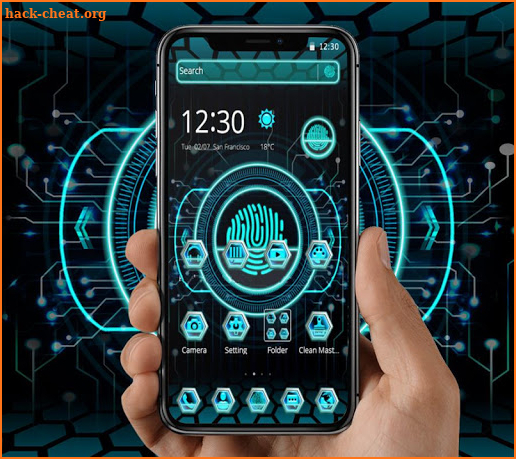 3D Fingerprint scanner theme screenshot