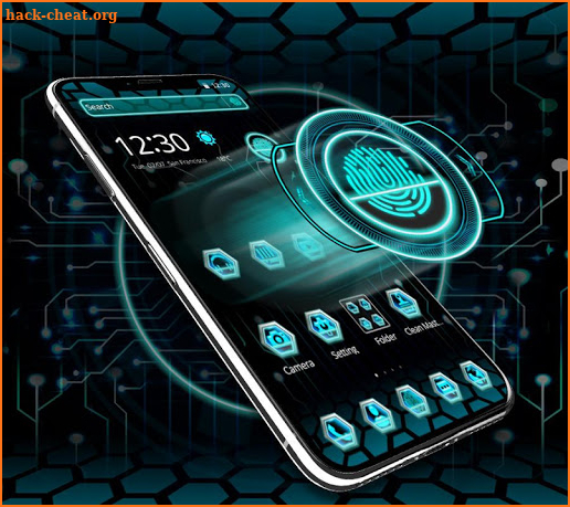 3D Fingerprint scanner theme screenshot