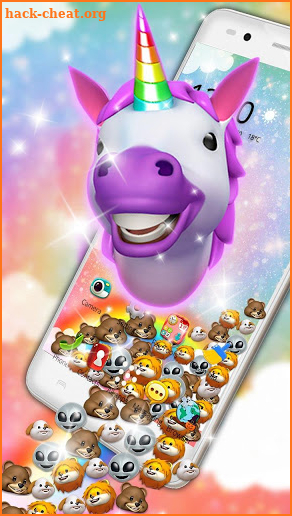 3D Funny Unicorn Emoji Gravity Theme screenshot