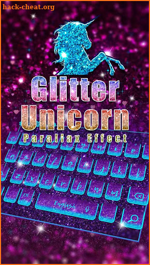 3D Glitter Unicorn Parallax Keyboard screenshot