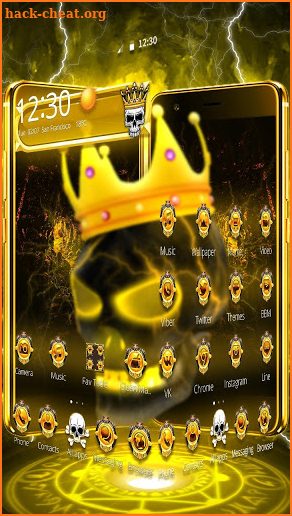 3D Gold Skull King Theme screenshot