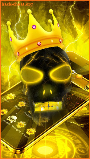 3D Gold Skull King Theme screenshot