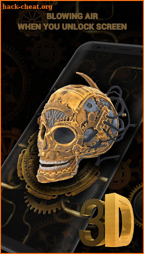 3D Golden Skull Lock Screen screenshot