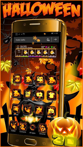 3D Halloween Glass Night Theme screenshot