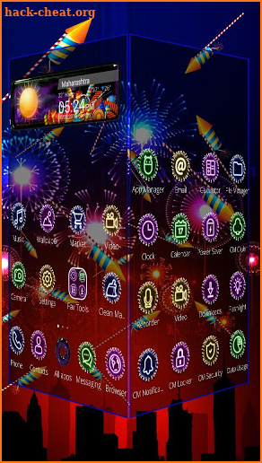 3D Happy 2018 Diwali Glass Theme screenshot