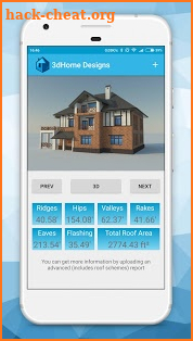 3d Home Designs +Roof report screenshot