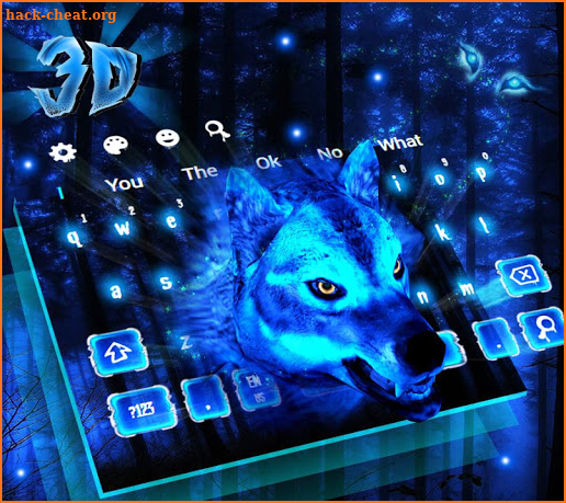 3D Ice Horror Wolf Animated Keyboard Theme screenshot