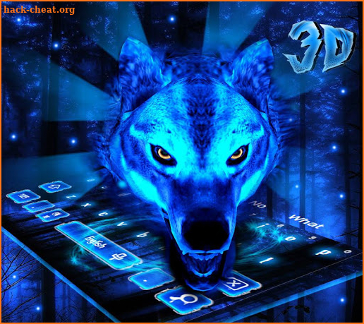 3D Ice Horror Wolf Animated Keyboard Theme screenshot