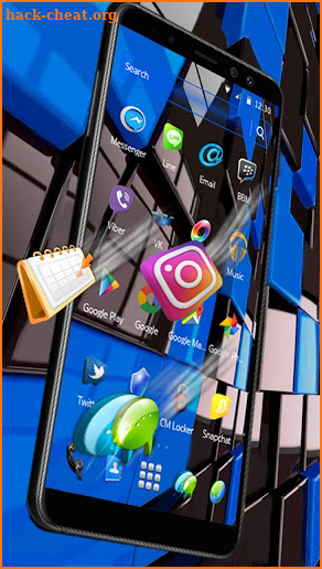 3D Icons Black Blue Business Simple Theme screenshot