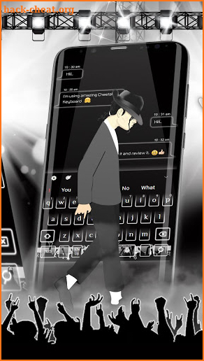 3D King of Pop Live Moonwalk Keyboard Theme screenshot