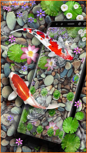 3D Koi Fish Theme and Animated Ripple Effect screenshot