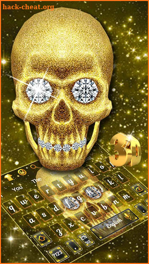 3D Live Gold Skull Keyboard screenshot