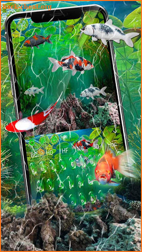 3D Lively Koi Fish Keyboard Theme screenshot