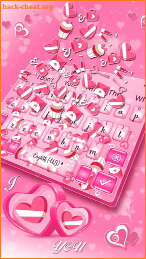 3D Love Heart Keyboard Theme screenshot