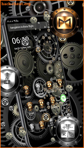 3D Machine Gear Technology Gravity Theme screenshot