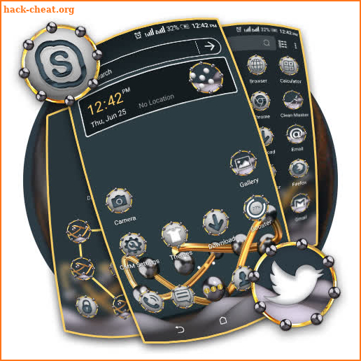 3D Metallic Ball Launcher Theme screenshot