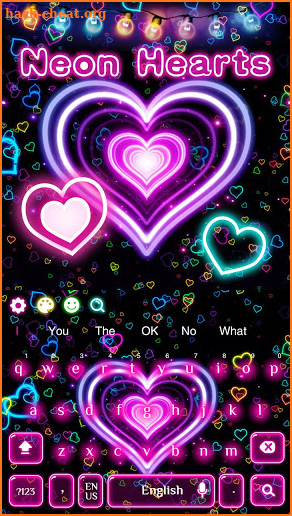 3D Neon Hearts Keyboard screenshot