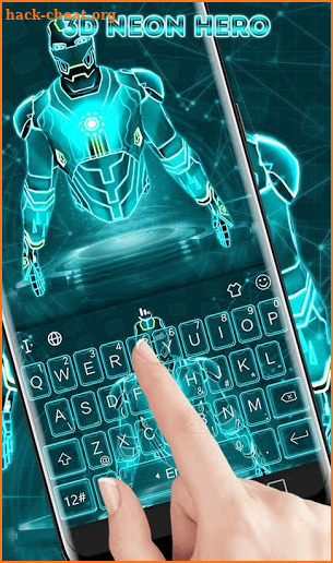 3D Neon Robot Keyboard Theme screenshot