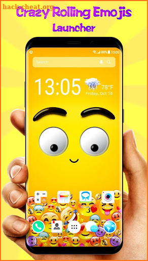 3D Rolling Emoji Gravity Live Wallpaper & Launcher screenshot