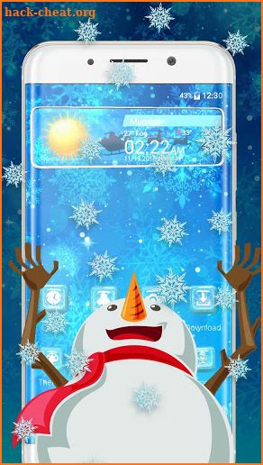 3D  Snowman Winter Snowflakes Glass Theme screenshot