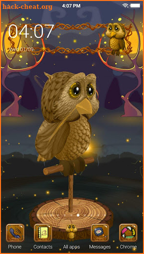 3D Starry Night Owl Launcher Theme screenshot