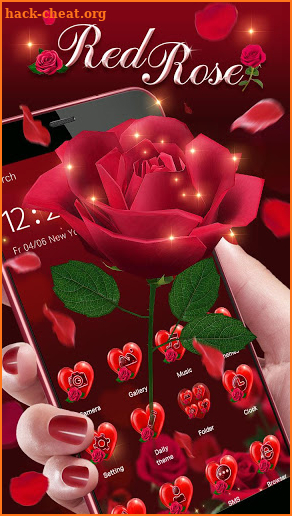 3D True Love Red Rose Theme screenshot