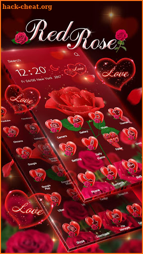 3D True Love Red Rose Theme screenshot