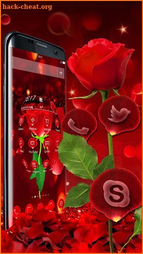 3D valentine love rose theme screenshot