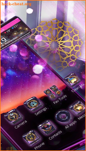 3D Vatican Night Glass Tech Theme screenshot