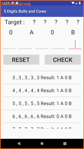 5 Digits Bulls and Cows screenshot
