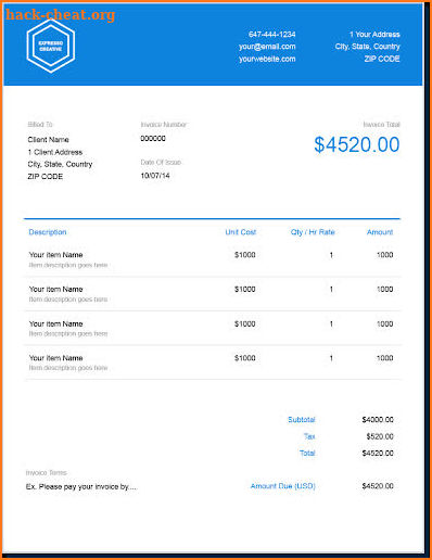 500+ Free Invoice Templates screenshot