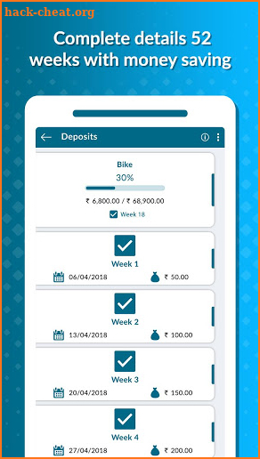 52 Weeks Money Challenge – Goal Tracker screenshot